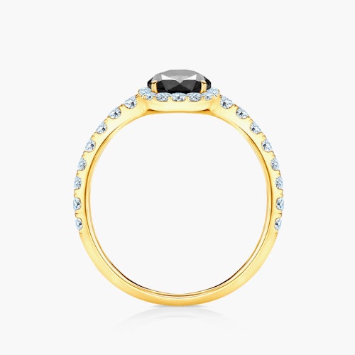 Pierścionek zaręczynowy This is Love: złoty, czarny diament